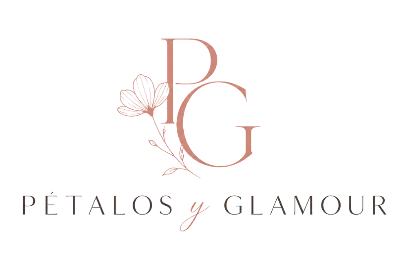 Logo de Pétalos y Glamour, tienda online de bisutería artesanal con flores naturales en resina